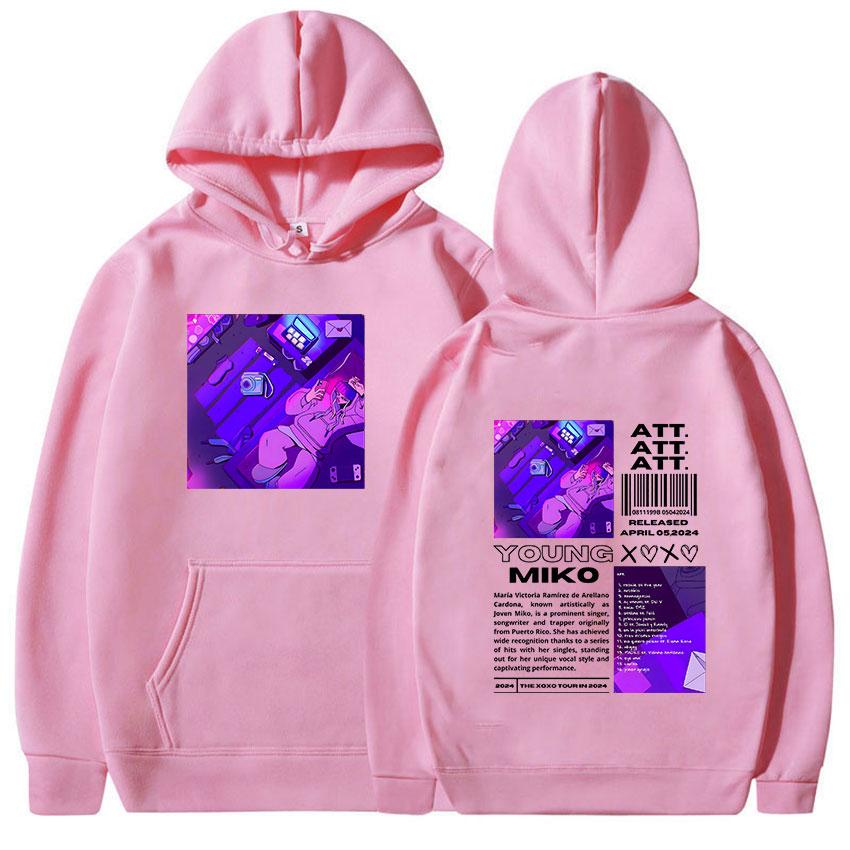 Young Miko Xoxo Tour 2024 Graphic Hoodie Men Women Hip Hop Fashion Oversized Sweatshirt Retro Harajuku Pullover Hoody Streetwear