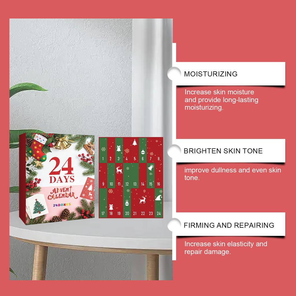 Календарь ожидания макияжа, 24-дневный рождественский календарь обратного отсчета, сюрприз, рождественский набор для макияжа, женский подарок, сюрприз, 50 мл