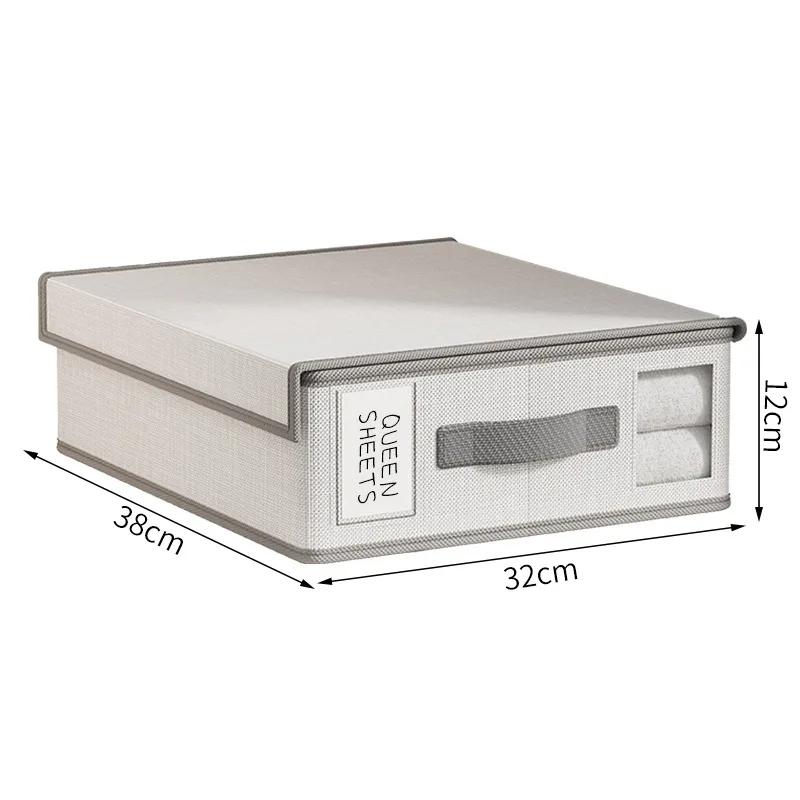 Органайзер для хранения простыней, Толстая ткань, Складной, Окно, Застежка-молния, Органайзер для одеял, Шкаф, Кровать, Хранение одежды с крышкой