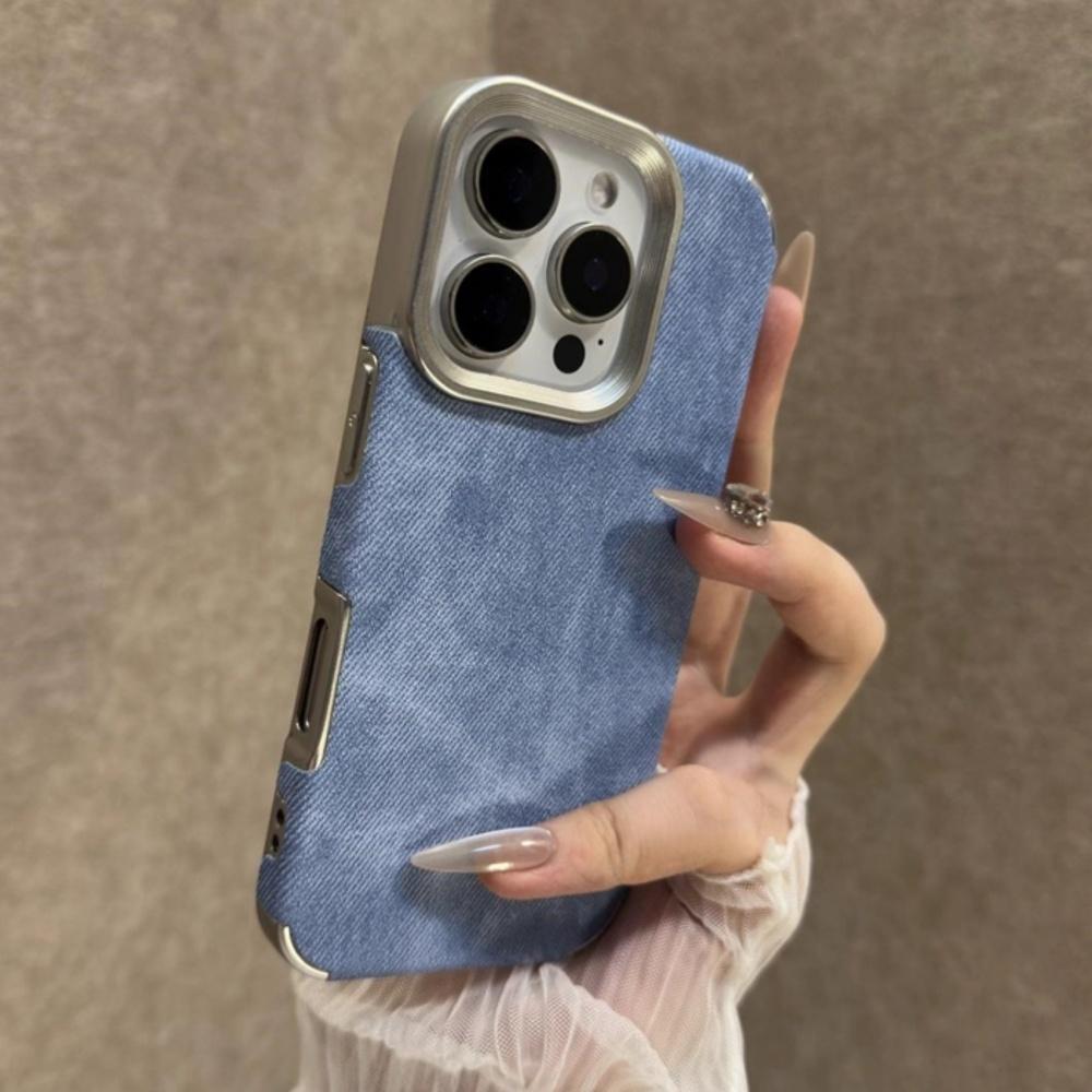 Ретро Винтажный Ковбойский Тканевый Чехол для iPhone 17 Air 16 15 14 Plus 13 12 11 Pro Max Роскошный Джинсовый Мягкий Бампер Броня Чехол для Телефона