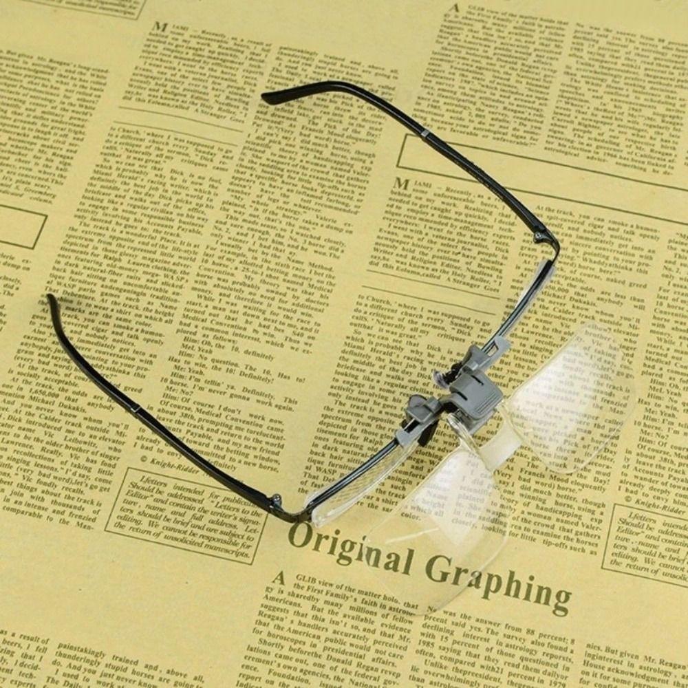 2x Head-mounted Clip On Eyeglass Magnifier Hd Acrylic Optical Lens Detachable Multifunctional Loupe