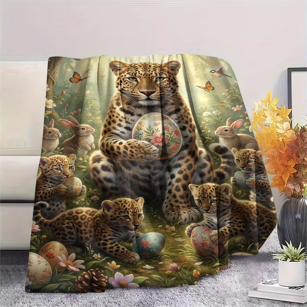 1PC Cute and heartwarming Print FlAannel Blanket, High quality Comfortable for All Seasons, Home Decor, Warmth and Comfort