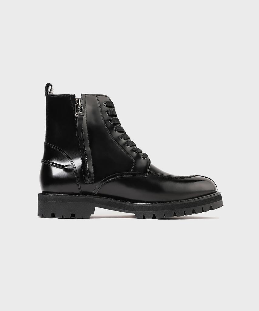 FIRENZE ATELIER [Vibram] Y-Tip Line Hidden Zipper Lace-Up Boots 7600 [Black Box]