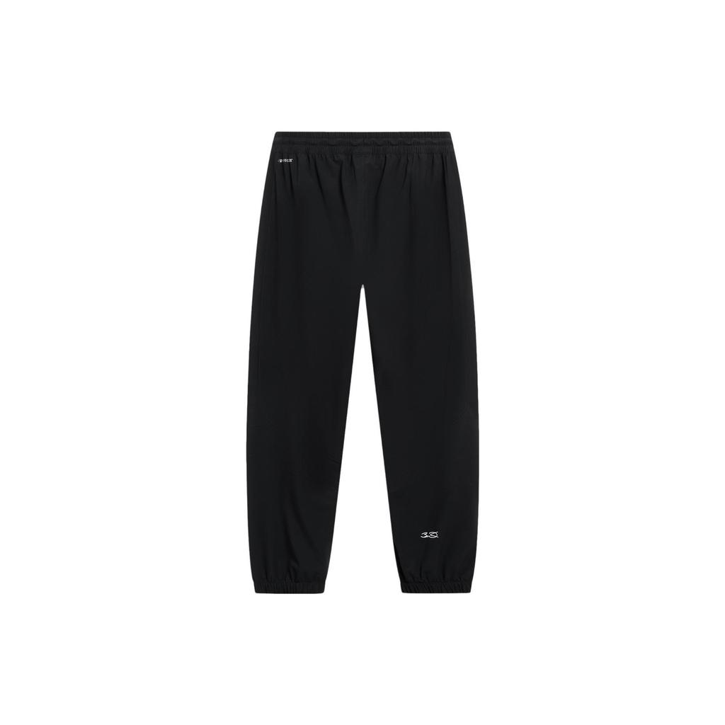 Li-Ning Wade Series Letter Print Cuffed Knitted Sports Pants Men Bottoms Black AKYU461-1