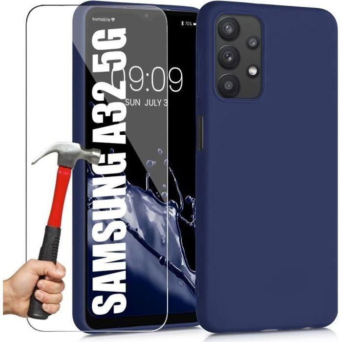 Coque - BOOLING - pour Samsung Galaxy A32 5G - Souple - Anti-rayures - Bleu Marine