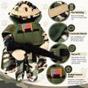 Dog Military Costume Cute Camouflage Soldier Pet Outfit with Tactical Vest Hat and Plush Prop for Puppy Party