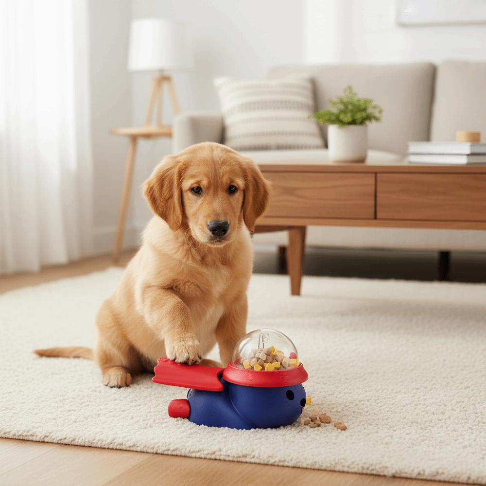 Plastic Dog Puzzle Feeder Cartoon Pet Interactive Toy Dog Food Dispenser Mealtime Fun