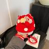Pattern Delightful Mushroom Knitted Drawstring Bag For Children Unisex And Design Playful