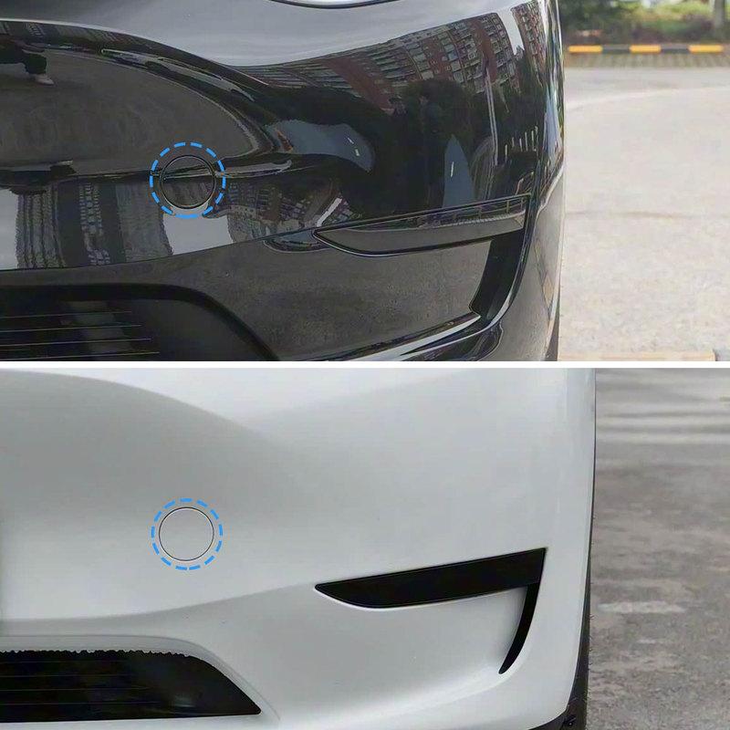 Car Front Bumper Tow Hook Cover Caps Accessory With Color Black White Silver Red Gray for Tesla Model Y -2024 1493746-00-A