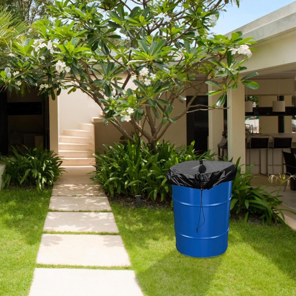 С растягивающимся шнурком для крышки бочки 55 галлонов для мусорного бака, крышка для дождевой бочки, бочка для воды