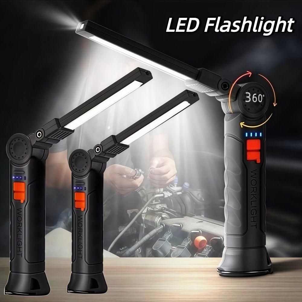Rechargeable Work Light with Magnet & Hook Handheld Searchlight  For Night Work Outdoor Camping