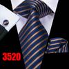 Paisley Mens Blue Tie Set Silk Woven Necktie Handkerchief Cufflinks Wedding Gift