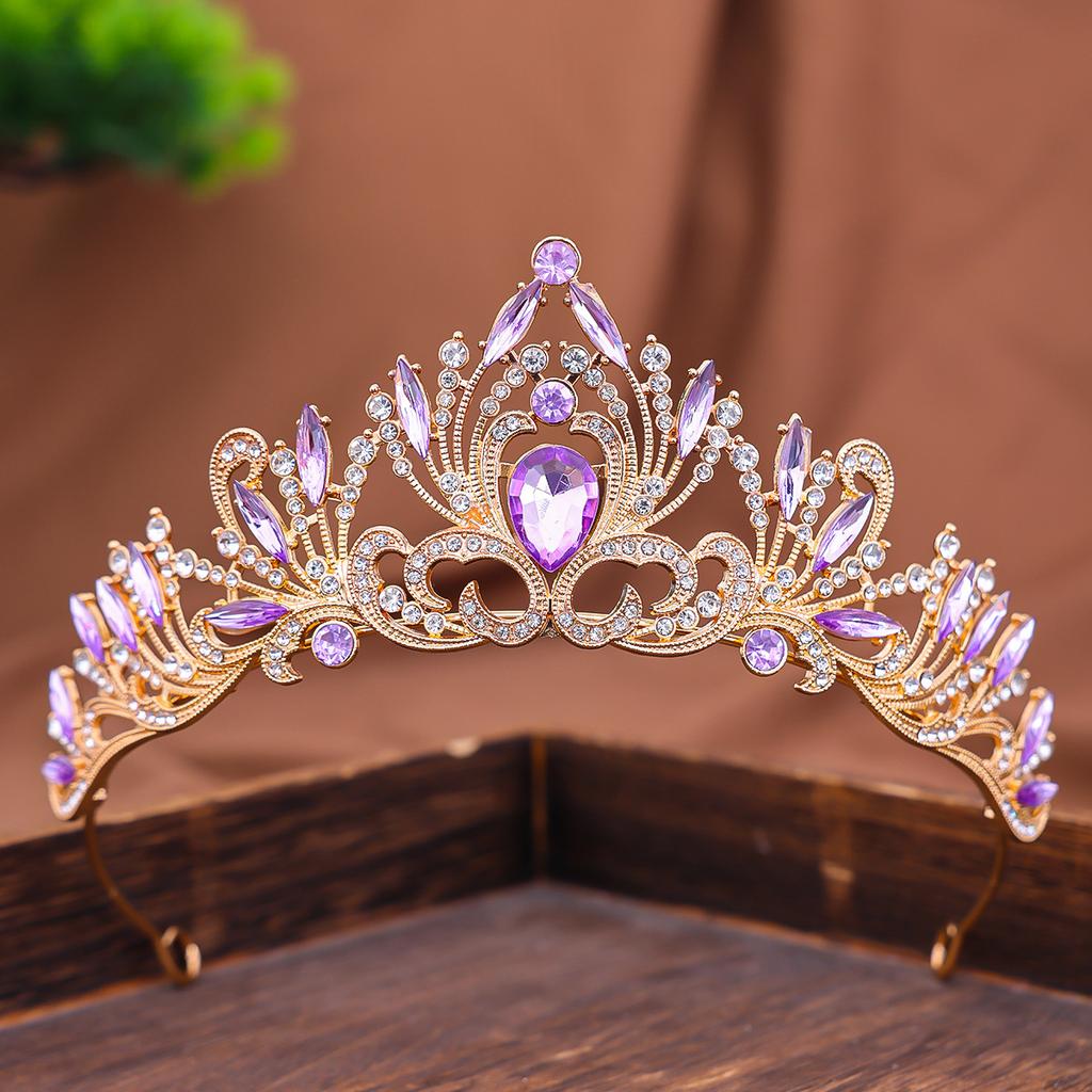 European Baroque Retro Rhinestone Luxurious Bride's Crown Headwear Wedding Dress Princess Hair Crown Dress Accessories