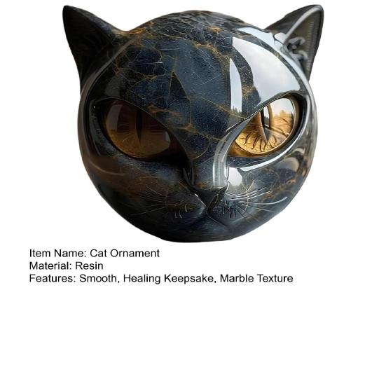 Мини Кошка Камень Полимерная Кошка Голова Фигурка Коллекционный Целебный Камень Мраморная Текстура Кошка Камень Сувенир Подарок для Любителей Кошек Женщин Мужчин