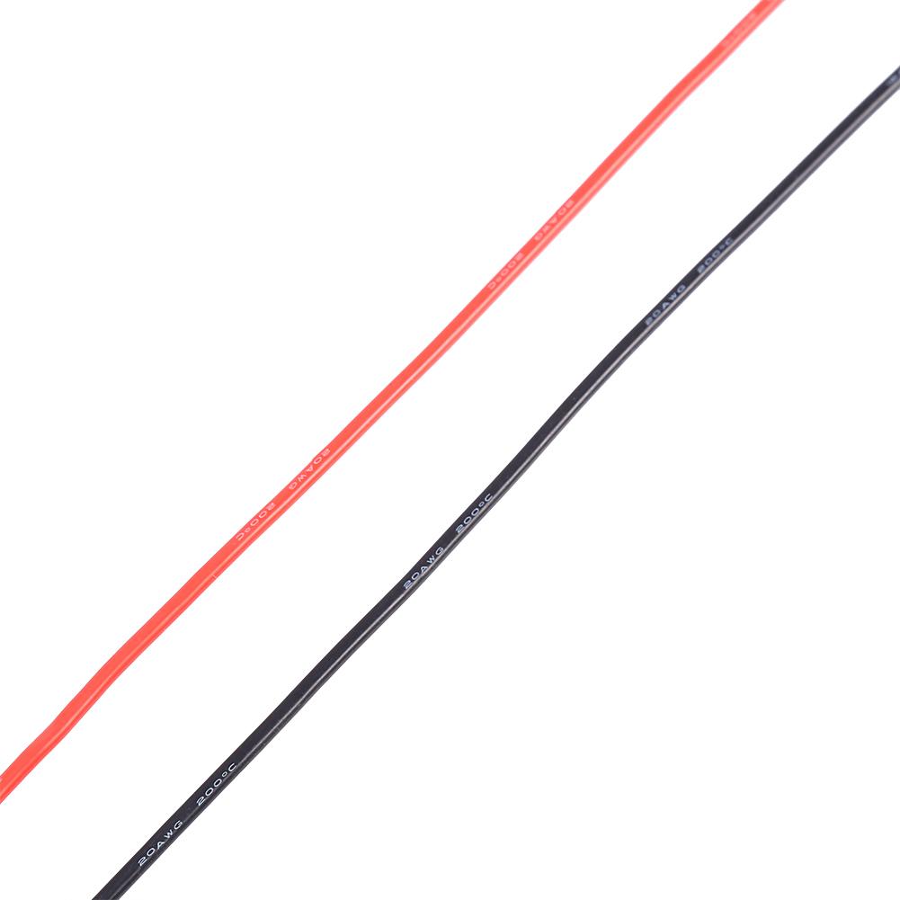 20AWG мягкий силиконовый электронный кабель красный и черный провод для радиоуправляемой машины (1 метр красный 1 метр черный)