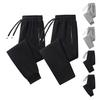 Men Sport Pants Loose Ankle-banded Zipper Pockets Drawstring Elastic Waist Soft Breathable Solid Color Gym Traning Jogging Sweatpants Long Trousers