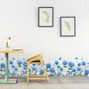 Blue Rose Flowers Wall Sticker Skirting Board Decor Sticker Bedroom Living Room Removable Waistline Decorative Wall Sticker