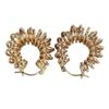Women Hoop Earrings Safe Rust Proof Stylish Retro Lady Earrings for Daily Party Prom Gold
