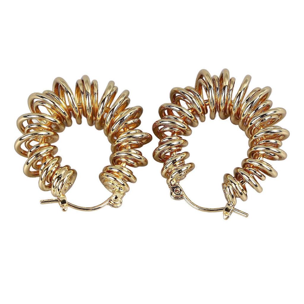 Women Hoop Earrings Safe Rust Proof Stylish Retro Lady Earrings for Daily Party Prom Gold