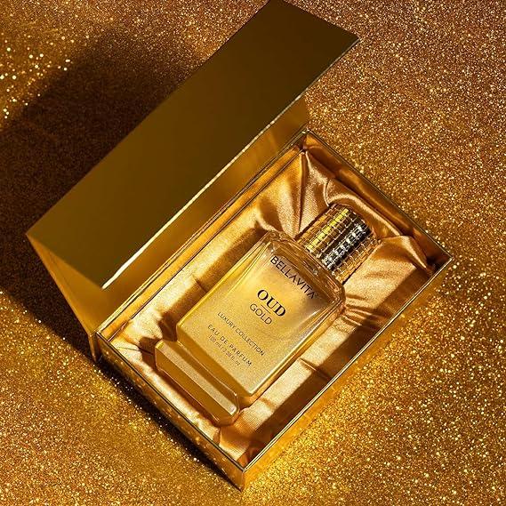 Bella Vita Роскошная парфюмерная вода OUD GOLD Intense для мужчин с нотами карамели, ириса, розы, жасмина | Древесный стойкий аромат EDP 100 мл