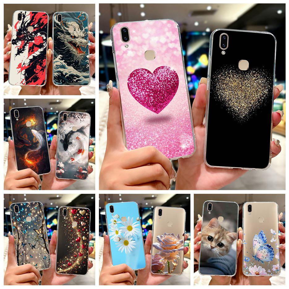 Чехол для Vivo V9 Youth 1727 1726 Милый Чехол с Рисунком Сердечка Мягкий Тонкий Чехол для Телефона Для Vivo Y85 Y89 V 9 Youth VivoV9 6GB Fundas