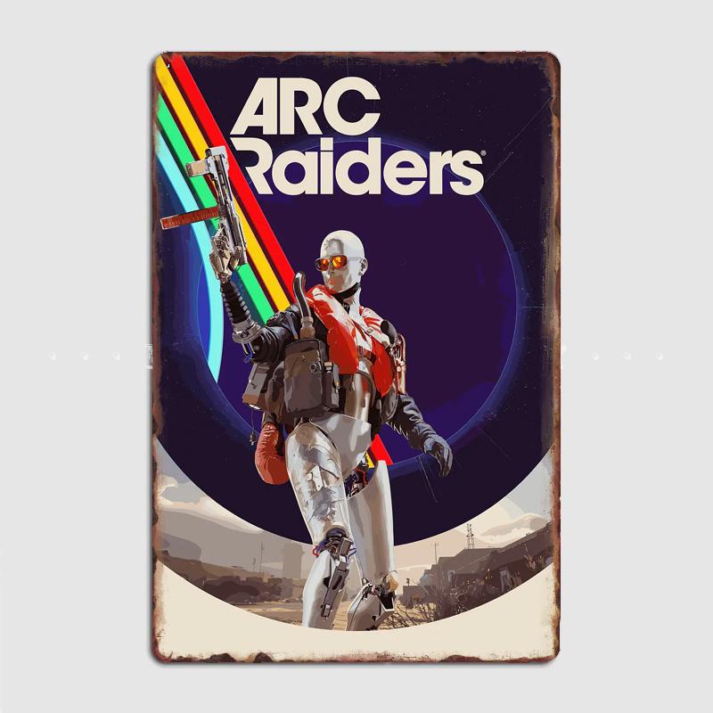 Игровой Постер Arc Raiders Винтажная Вывеска Гараж Индивидуальная Спальня Комната Настенный Декор Домашние Декоративные Постеры Металлический Постер Декор для Помещения