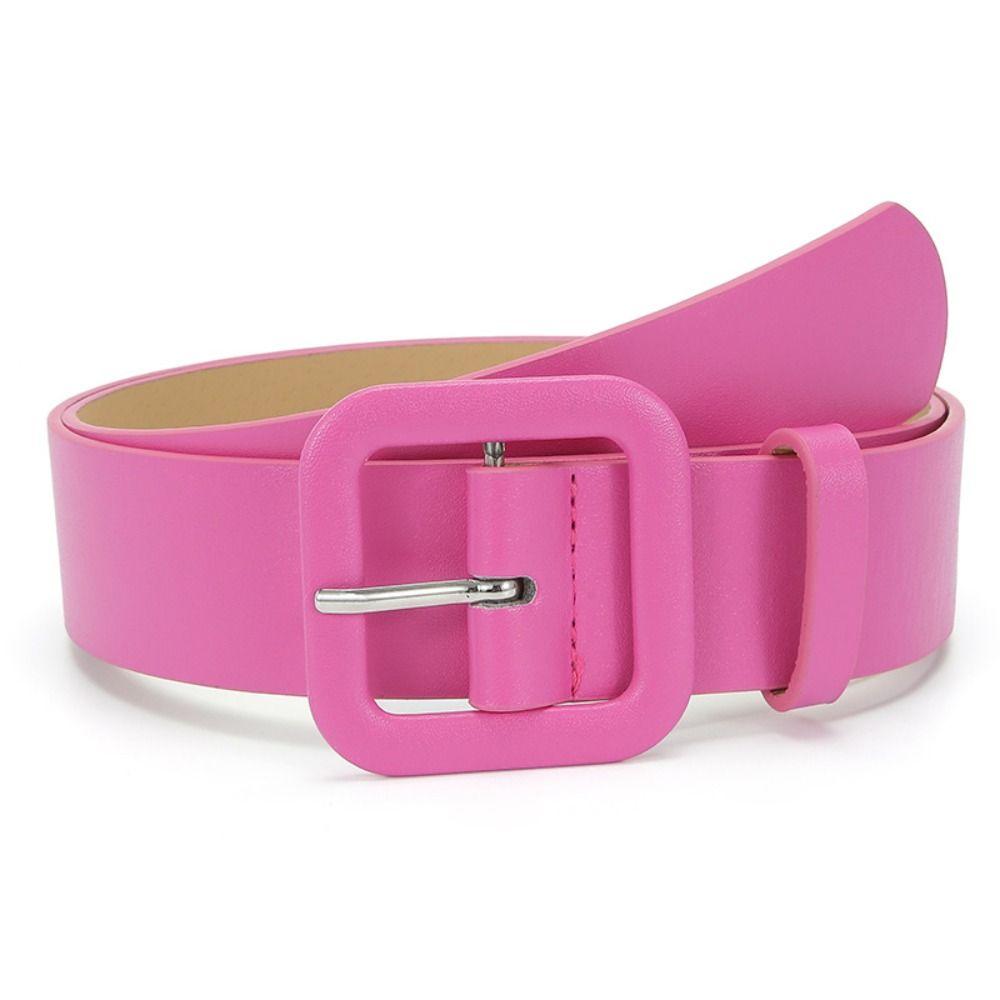 Candy Color PU Leather Belt Y2k Trouser Decoration Sweet Wide Belt  Dress Decoration