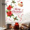 Holiday Gift for Friends Watercolor Christmas Static Sticker, Santa Claus/Deer/Christmas Tree/Cake Pattern Print, Waterproof Window Film Thickened PVC