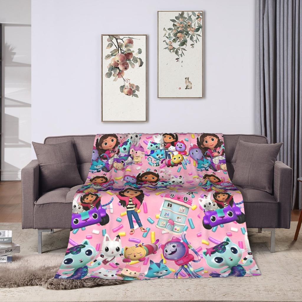 G-gabbys Dollhouse Fun Flannel Blanket Super Warm Bedding Throws for Couch Bed Travel Office Aesthetic Bedspread Sofa Bed Cover
