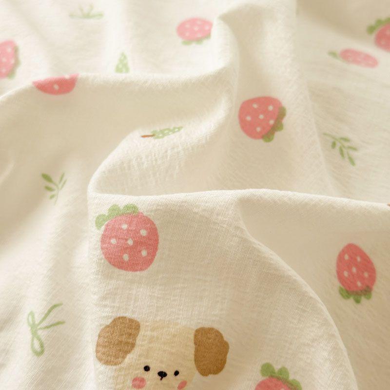 Ins Strawberry Bedding Set Spring Summer Soft Ruffles Princess Floral Duvet Cover No Filler Pillowcase Bed Sheet Quilt Cover