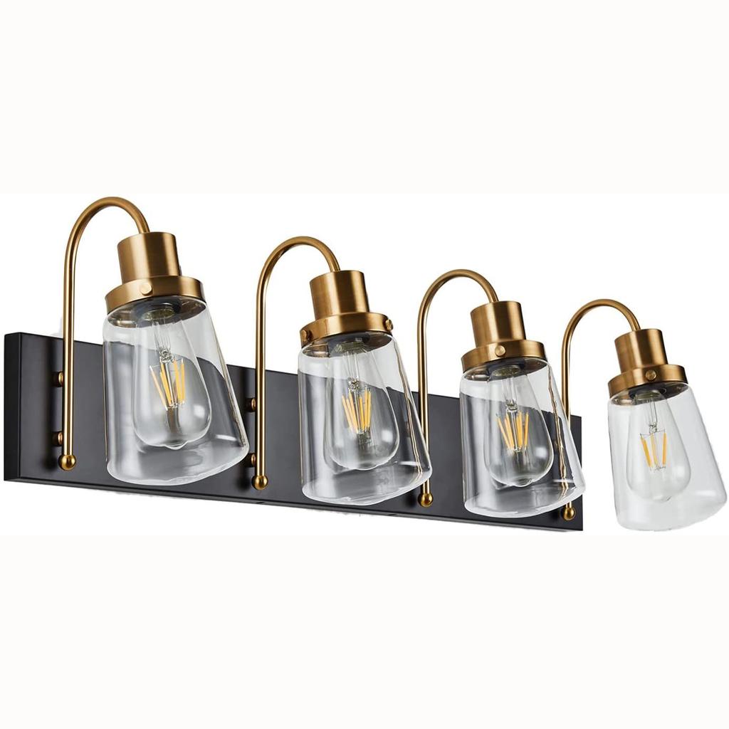 Europe Vintage Bronze Wall Light Glass Shade Bedroom Bathroom Toilet Makeup Mirror Front Lamp E14 Bulb Replacable