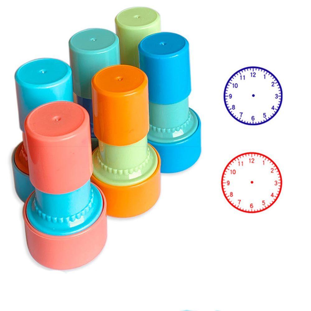 Teaching Aids Kids Toy Stamps Learning Recognition Clock Dial Student Teaching Tools Clock Stamp