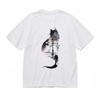 Women's  Breathable Classic T-Shirt Abstract Feline Silhouette Street Art Tee