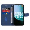 Для Xiaomi Redmi 15C 5G (США) (173мм)/15C 4G (США) (173мм) Кожаный чехол-кошелек с подставкой и дизайном изогнутых линий