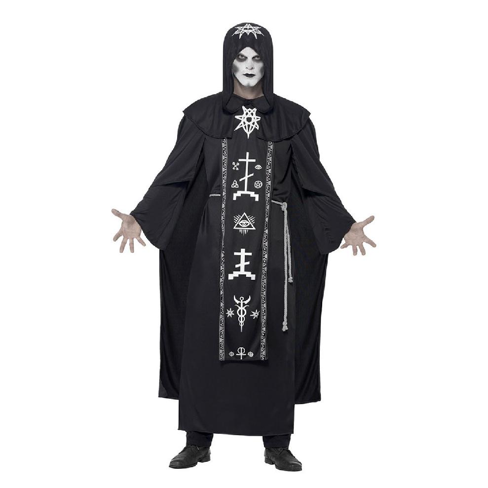 Halloween men's and women's nun/priest red and black robes, vampire costume, wizard robe set