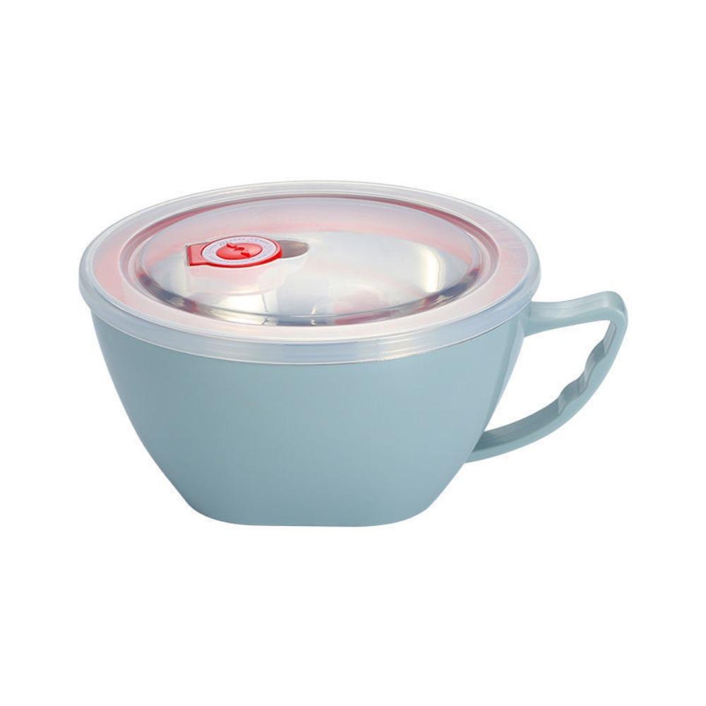 Двухслойная изоляция Чаша для лапши быстрого приготовления с ручкой крышки Чаша для риса Миски для супа Рисовый суп с лапшой