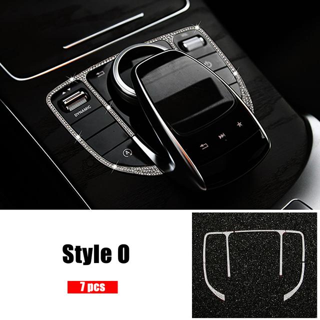 Для Mercedes Benz C GLC Class W205 X253 Накладка на центральную консоль с бриллиантами, кристаллическая наклейка, аксессуары для интерьера