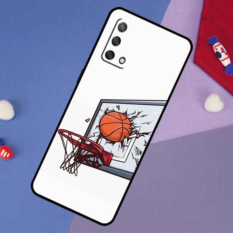 Basketball On Fire Case For Oppo A17 A60 A40 A80 A16 A76 A96 A98 A58 A78 A18 A38 A57 A74 A54 A94 A15 A5 A6 Pro