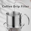 Vietnamese Coffee Drip Filter Stainless Steel Pour Over Coffee Dripper Portable Coffee Making Hand Pot Cup for Outdoor Camping