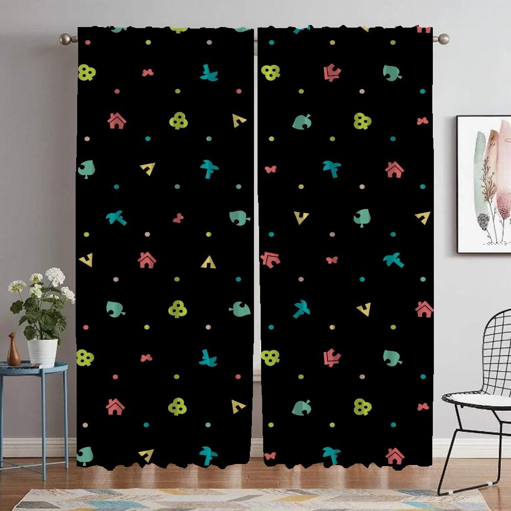 Elegant Room Curtains for Camera Animal Crossing Living Room Curtain Home Interior Curtains 2 Pieces Halloween Decoration Shades