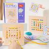 Montessori Wooden Rope Board Manipulative Material Array Block – Graphical Educational Toys With 20Pcs Cards And 6Pcs Rope