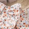 Платье из сетки с цветочным принтом для девочек 2-7 лет с воротником и поясом Девичье платье на весну, осень, зиму