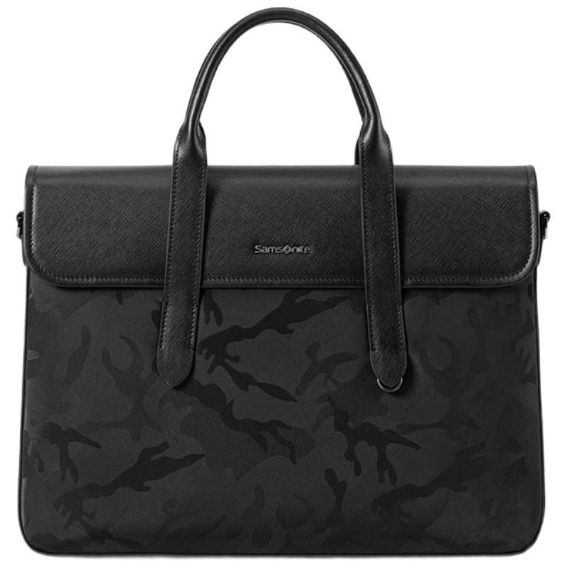 Мужская кожаная деловая сумка-портфель Samsonite для ноутбука TK9