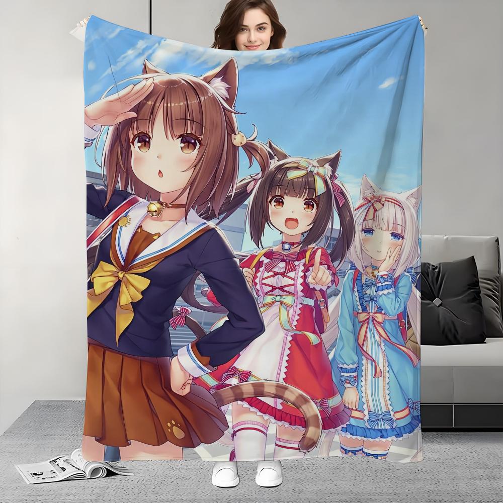 Плед N-Nekopara-S Легкий Дизайн Для Общежитий, Дневного Сна, Гостиной, Офиса, Дивана, Всесезонный