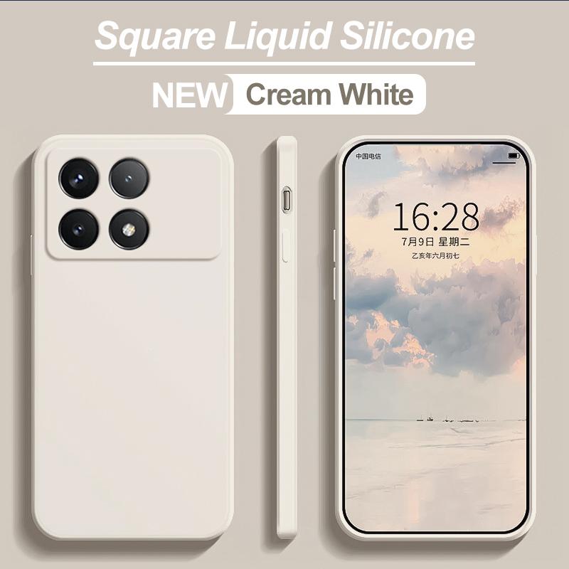 Для Poco X6 Pro Чехол квадратный жидкий силиконовый мягкий чехол для Xiaomi Poco X6 Pro Poco X 6 Pro X6Pro Pocox6 Pro 5G чехол для телефона