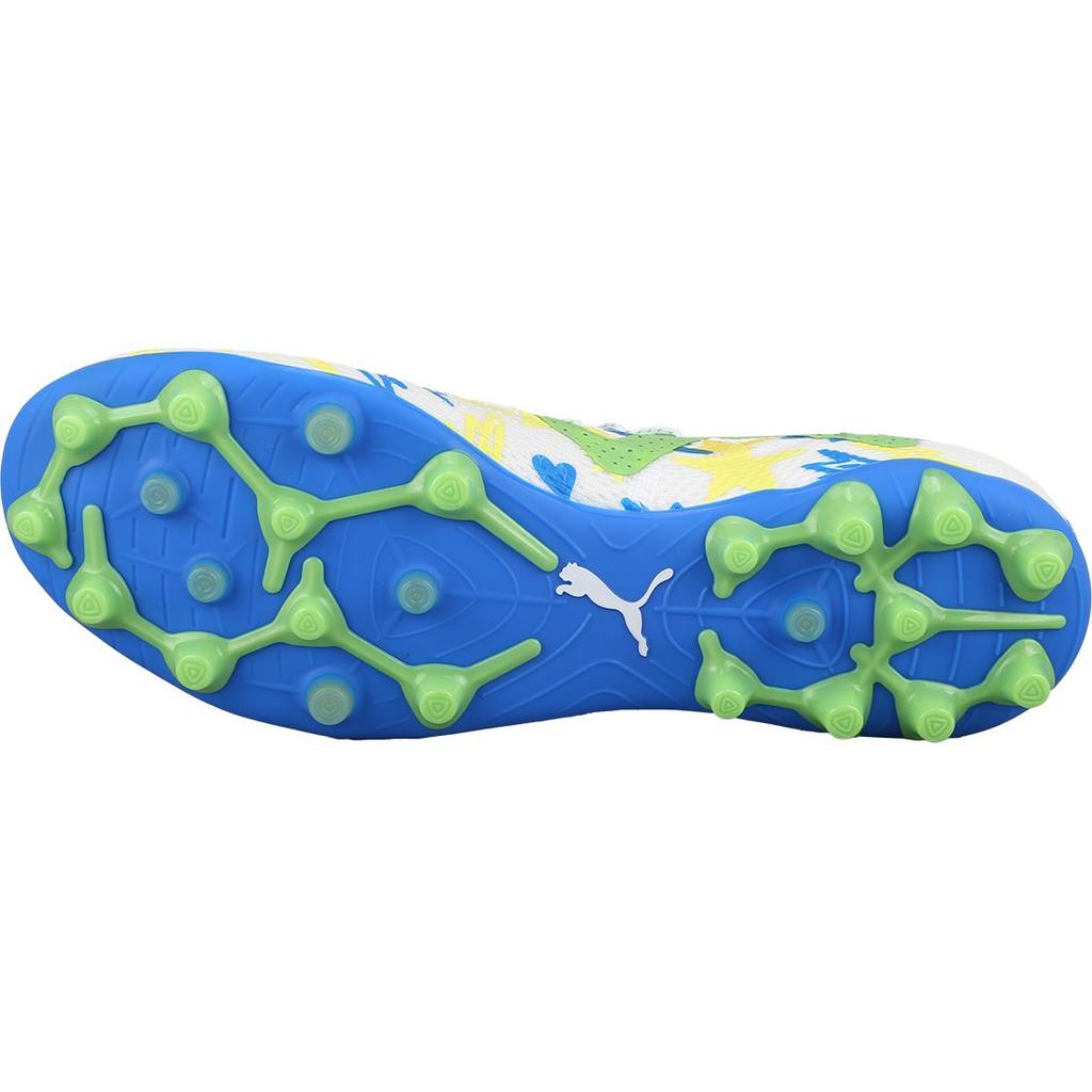 Puma Future Ultimate Njr Round Toe Comfortable Mg (Rubber Short Studs) Durable Breathable Soccer Shoes Men Soccer Shoes White Yellow Green 107616-01