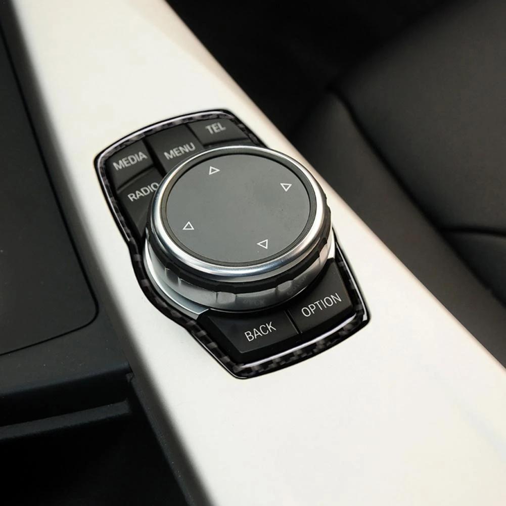 Автомобильная рамка из углеродного волокна для BMW Media Button Sticker Knob Cover Наклейки для салона для F10 F20 F30 F34 F07 F25 F26 F15 F16