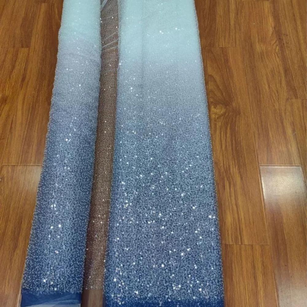 Gradient Sequin Embroidered Mesh Fabric for DIY Sewing Handmade Wedding Dress Performance Costume Clothing Fashion Cloth