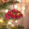 2D Flower Basket Hanging Ornament Wooden Pine Cone Pendant Mini Flower Basket  Xmas New Year