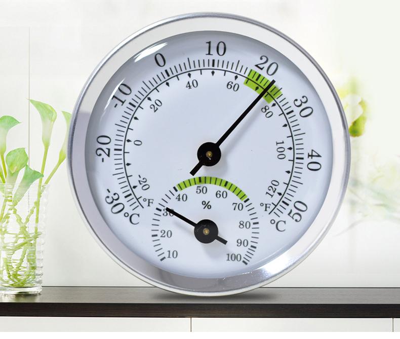 Home Indoor Thermometer Mini Electronic Hygrometer Pointer Type Thermometer and Hygrometer Golden Thermometer and Hygrometer